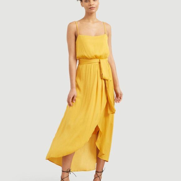 Modern Citizen Mustard Yellow Tie Waist Maxi Dress | Size L - Picture 1 of 9